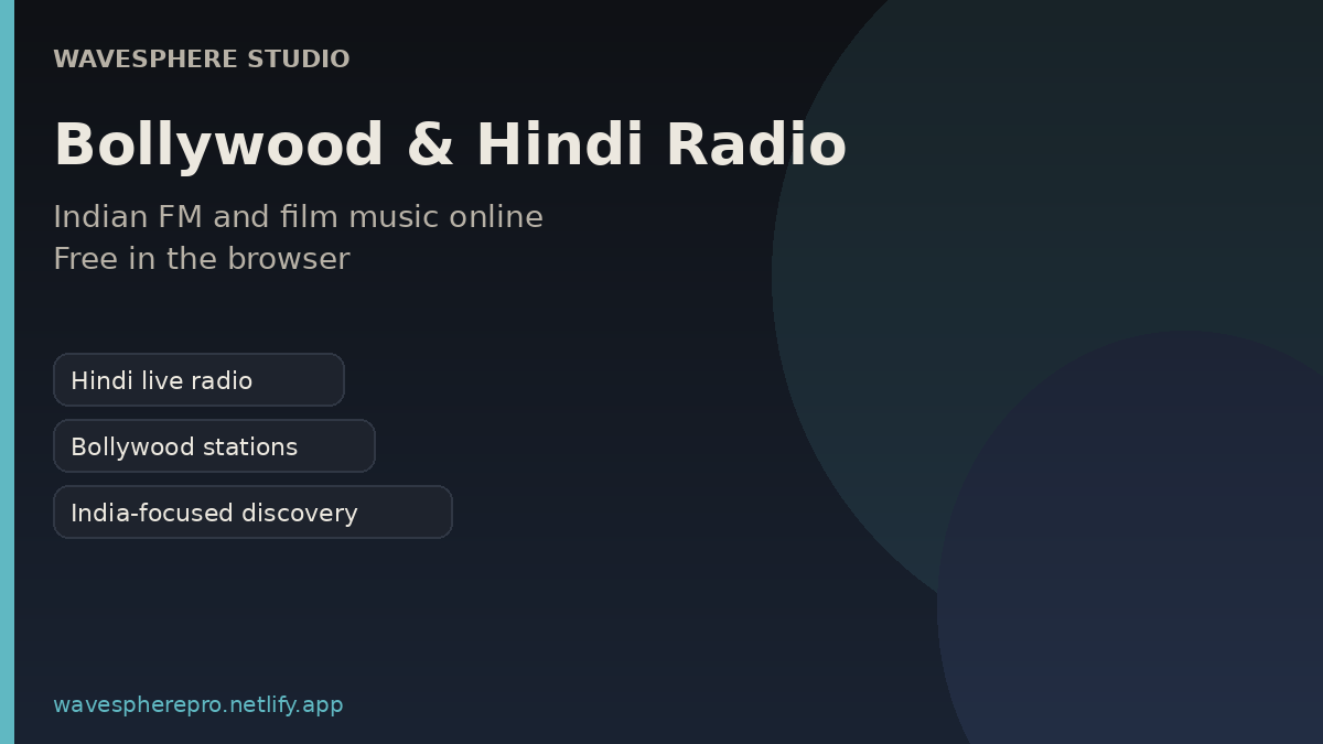 WaveSphere Bollywood and Hindi FM online radio free India promotional image